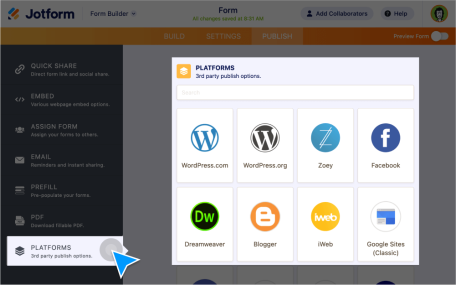 Form Sharing on Social Media