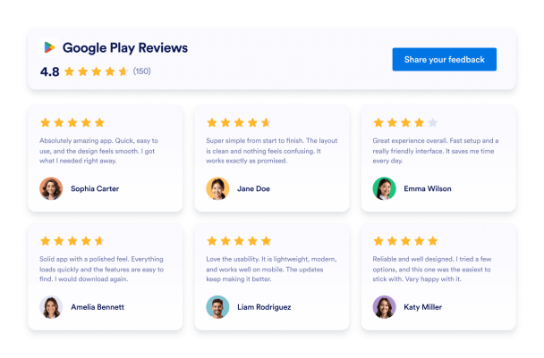 Customize How Google Play Reviews Appear on Your Website