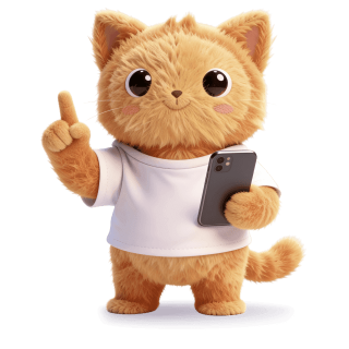 Podo holding a phone and raising a finger