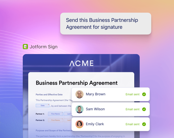 Send documents for signature