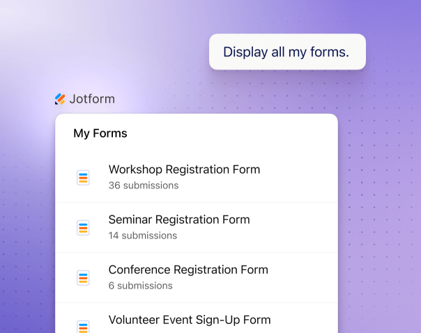 List and manage your forms