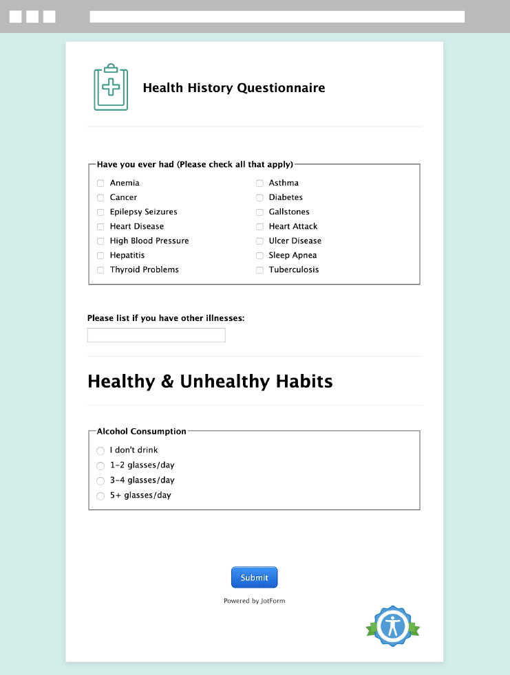 Health History Questionnaire