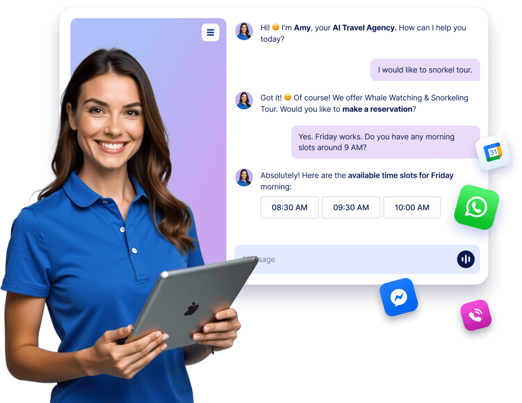 Jotform AI agent chat screen showing appointment scheduling scenario