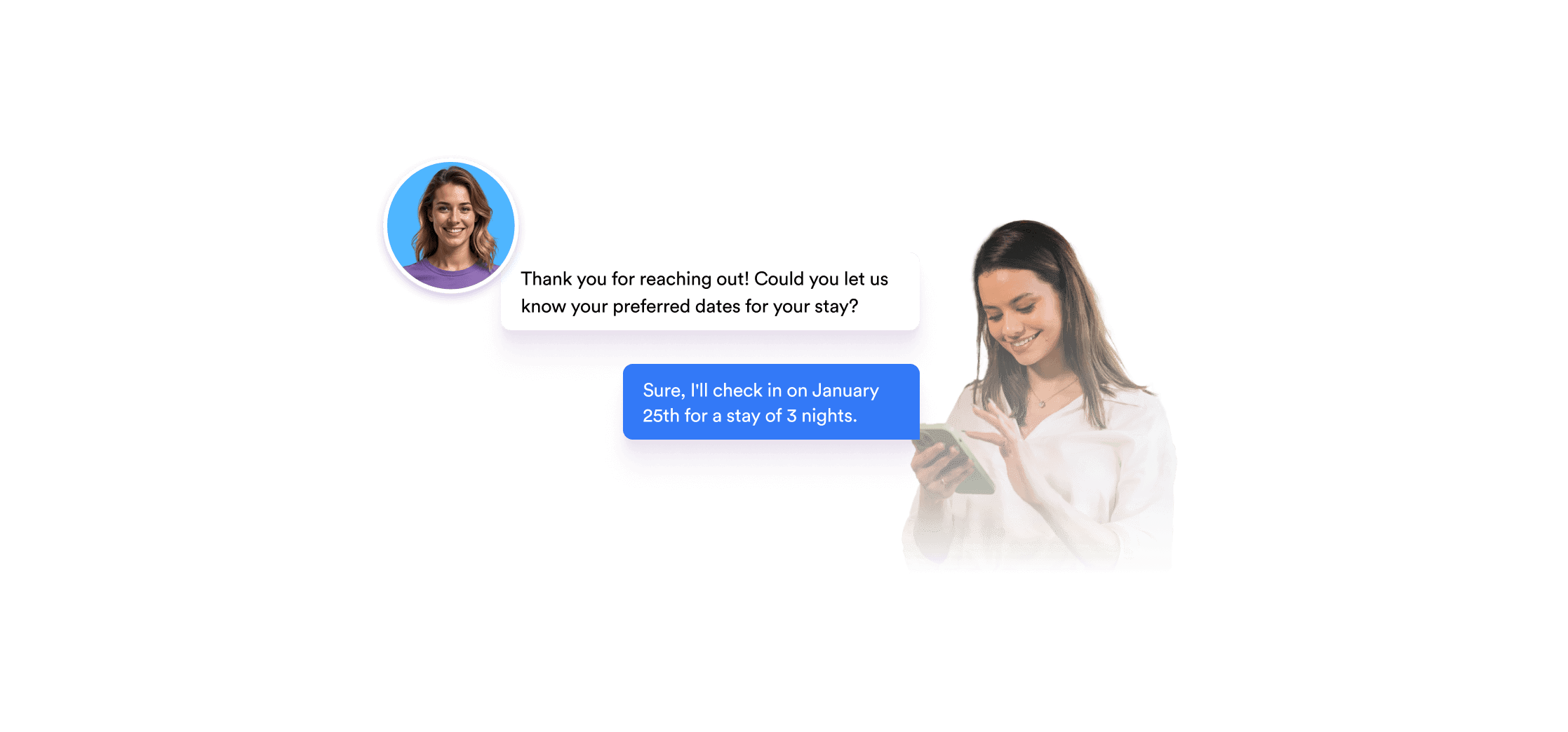 An AI Agent talking with a customer about travel appointment