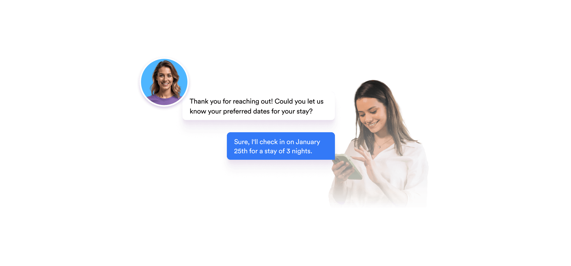 An AI Agent talking with a customer about travel appointment