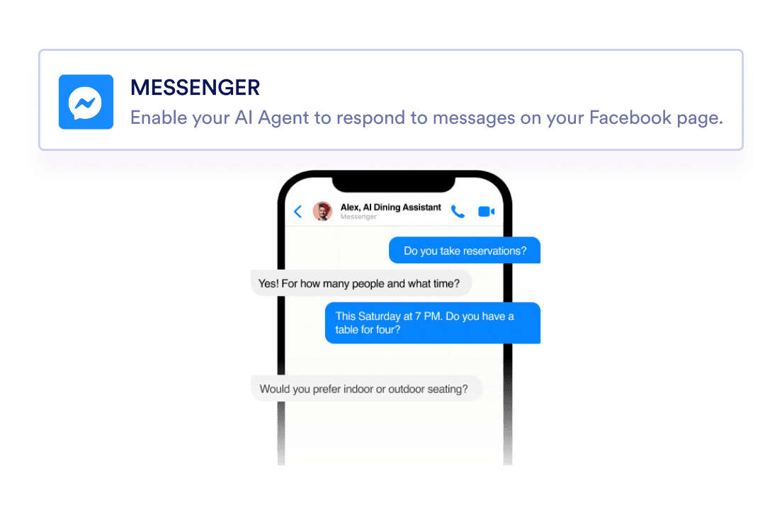 Messenger enabling screen and chat screen