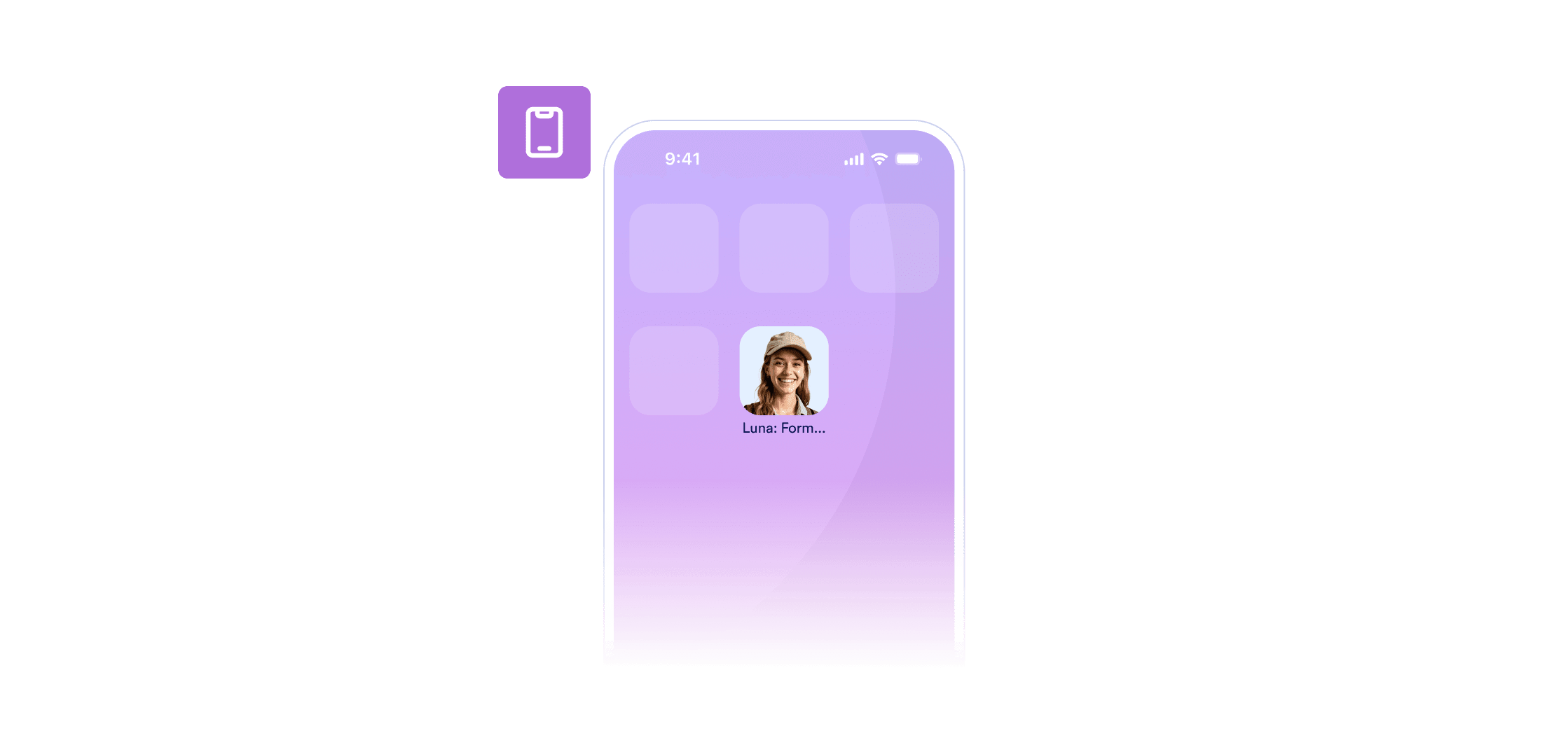 Custom app icon at the phone's application screen