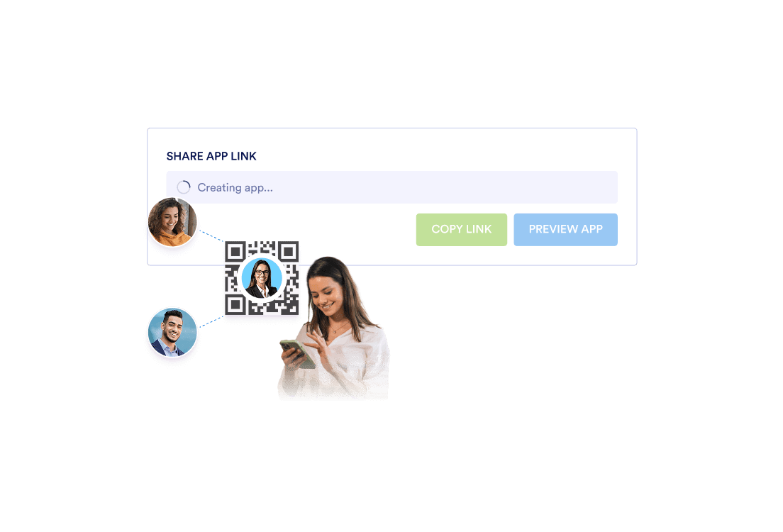 Share app link area and qr code image