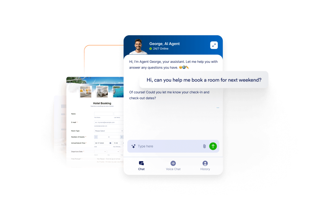 Chatbot screen that indicates form assistance option