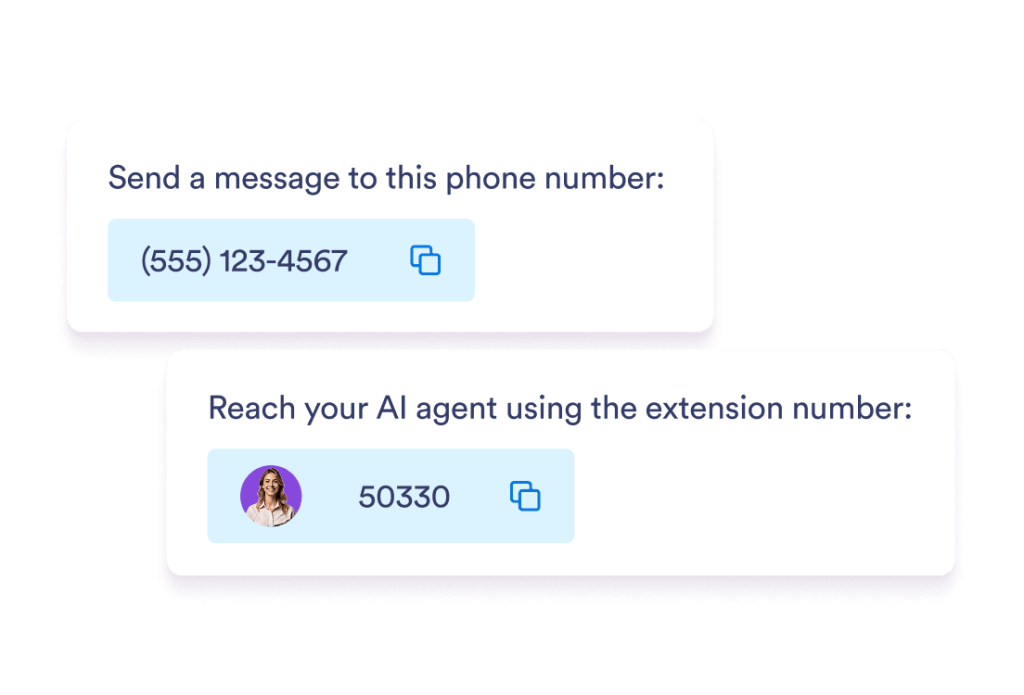 there are 2 blocks show phone number option and extension number