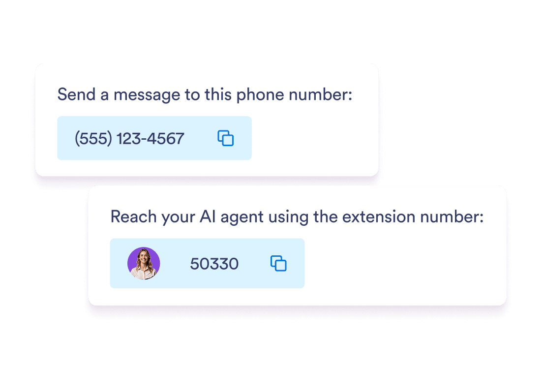 there are 2 blocks show phone number option and extension number