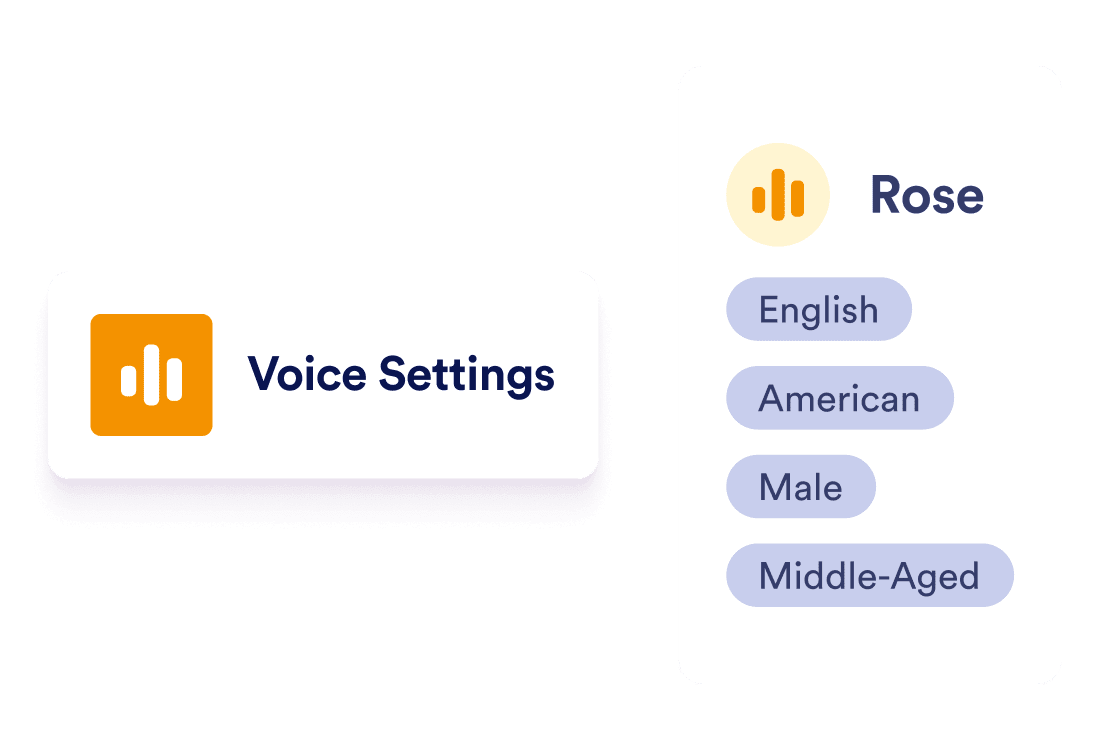 Box that showing voice setting and next to it there is Rose option and below to that properties of that voice setting