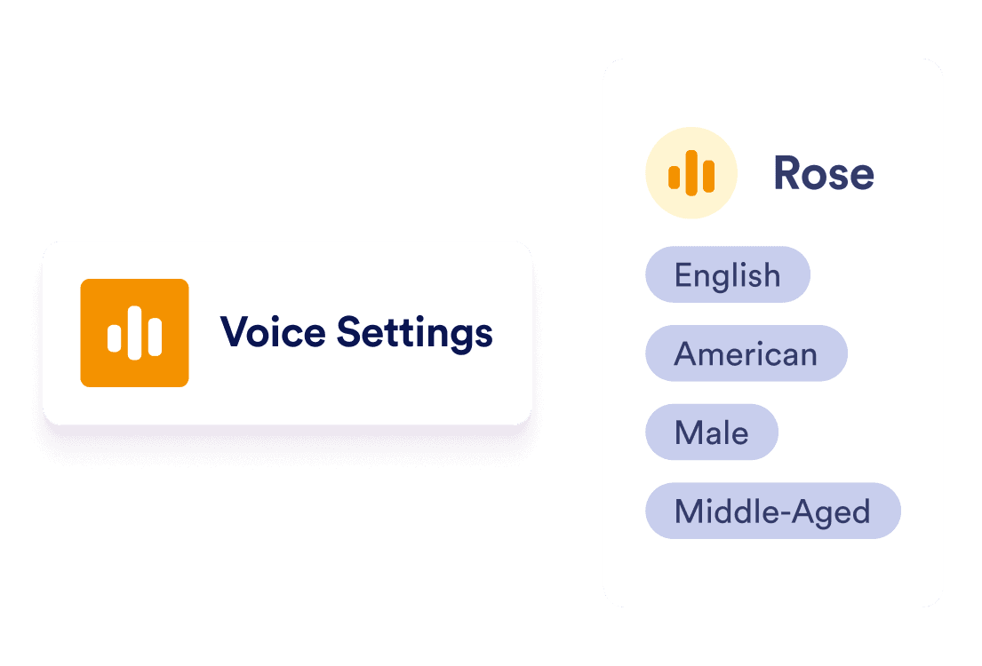Box that showing voice setting and next to it there is Rose option and below to that properties of that voice setting