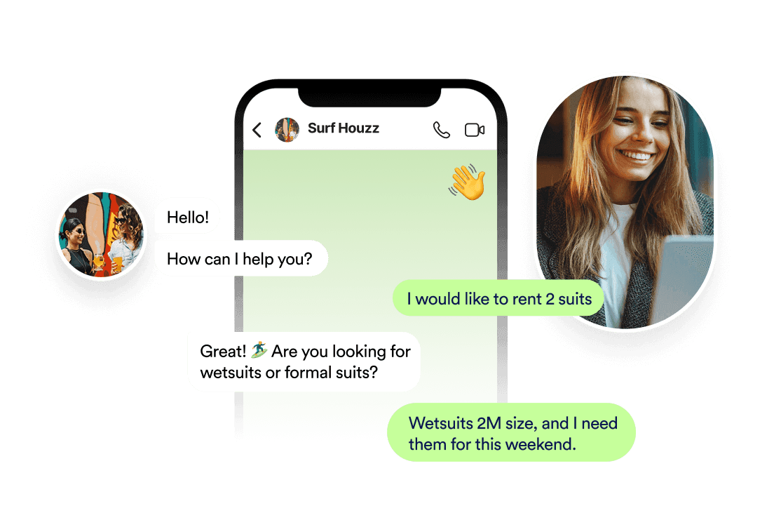 Whatsapp conversation between AI Agent and a woman