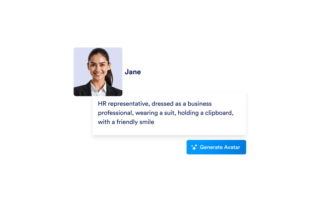 Input area that shows avatar generator example