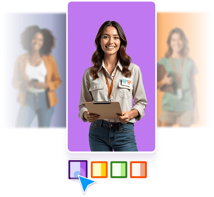 3 different AI Agents with 3 different background color options