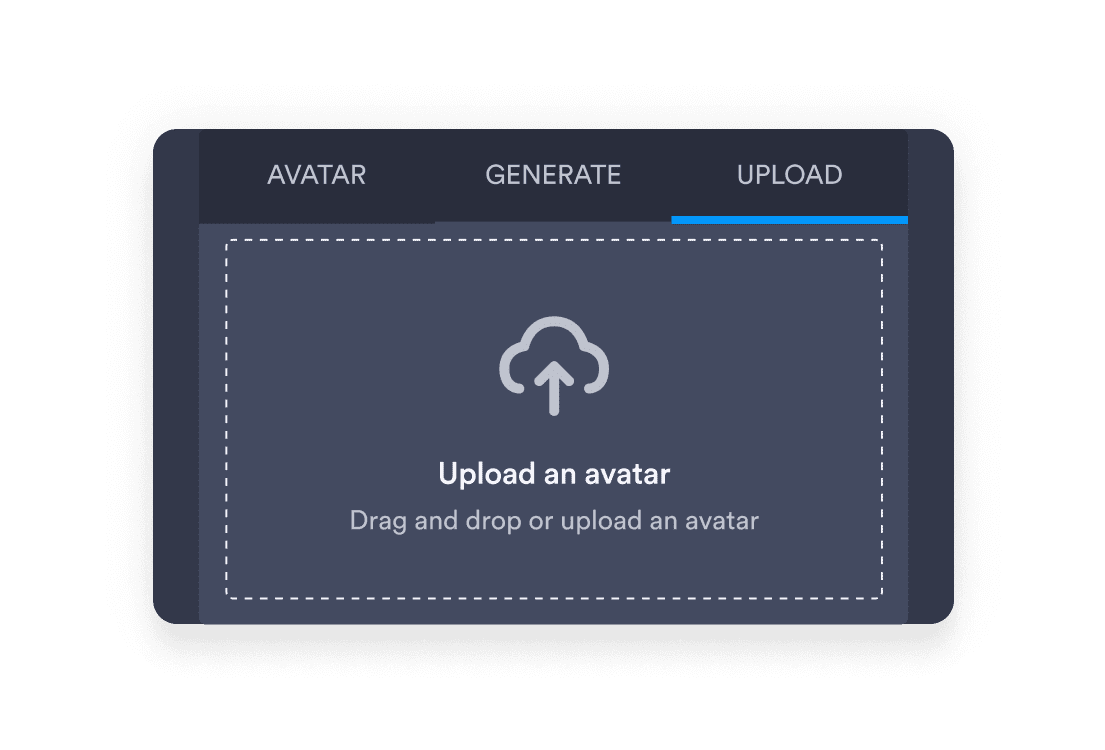 Upload avatar screen from agent settings