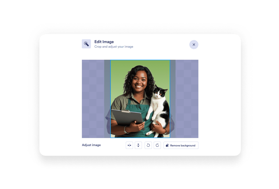 Generated agent image editting screen