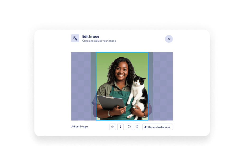 Generated agent image editting screen