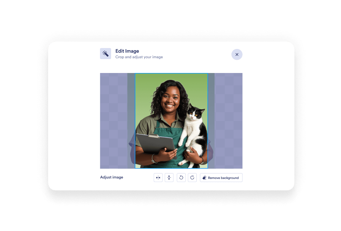 Generated agent image editting screen