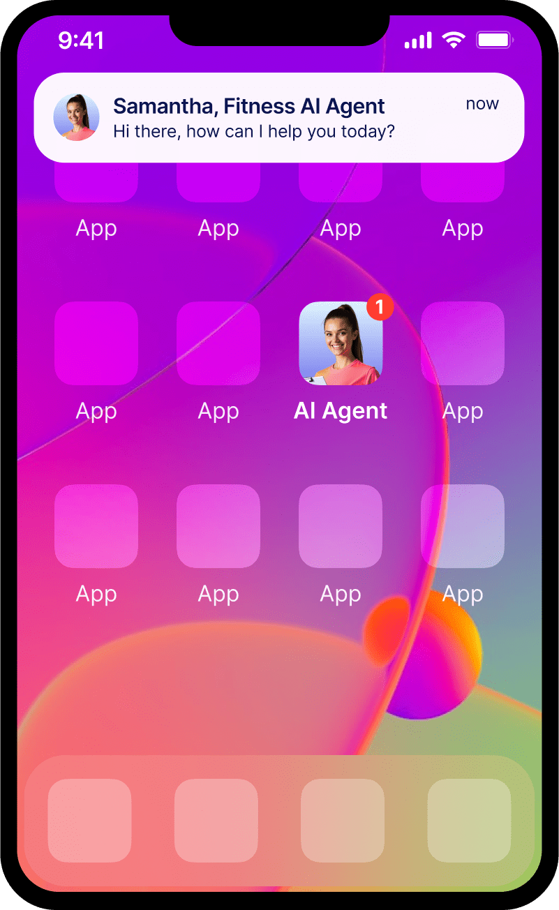 A phone screen that has a notification about AI Agent