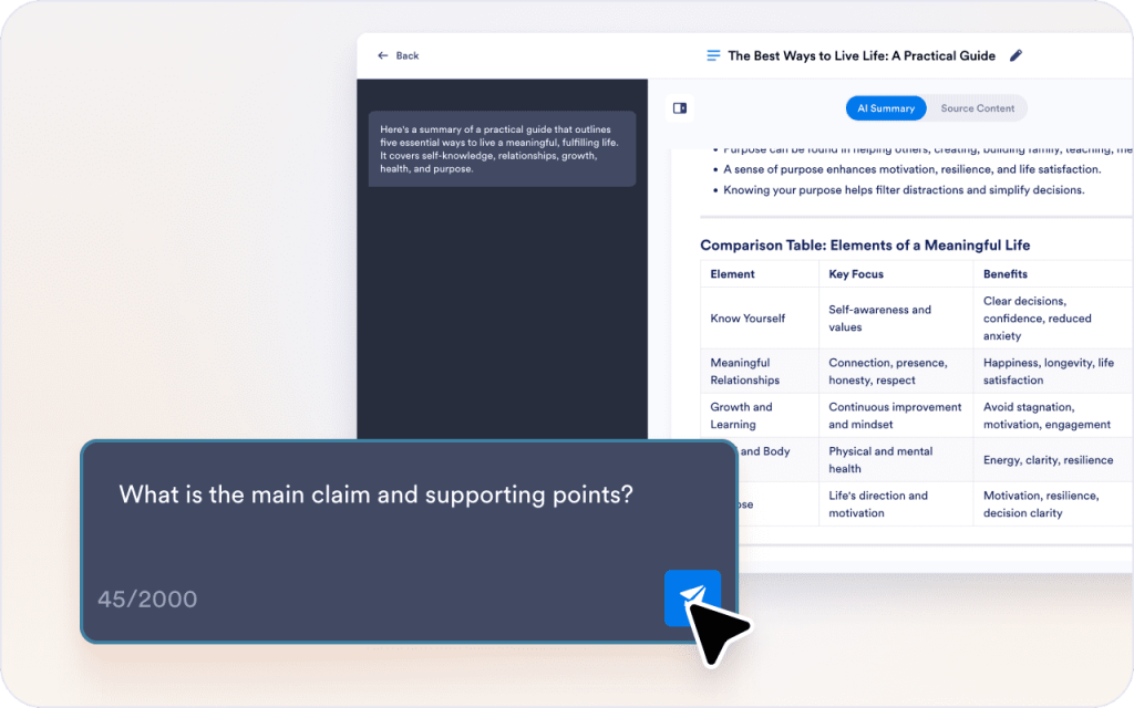 Capture the main topics and structure