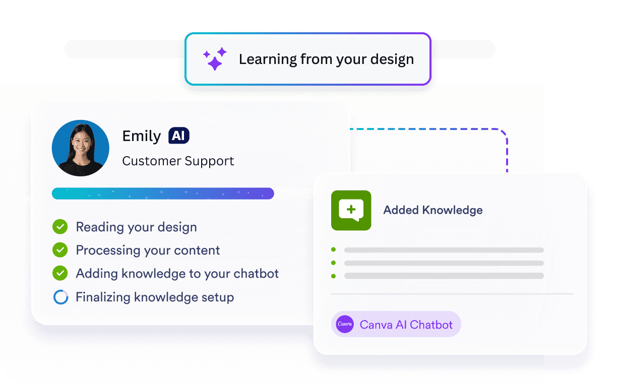 AI chatbot learning from a website design and adding knowledge