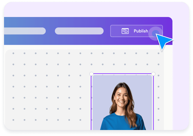 AI chatbot added to a Canva design with publish action