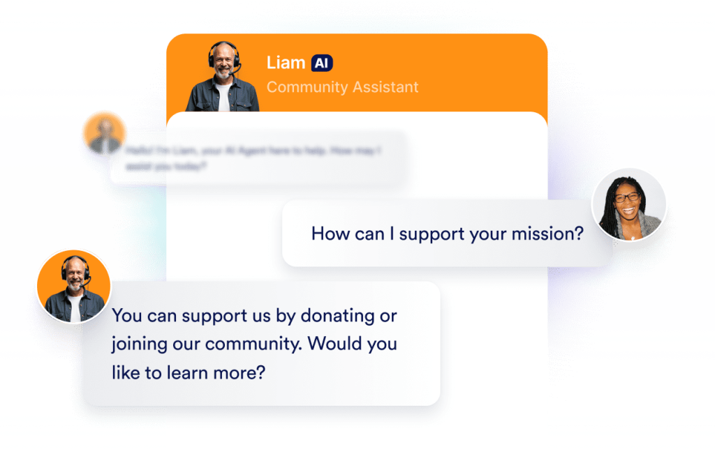 AI community assistant responding to a question about supporting a mission