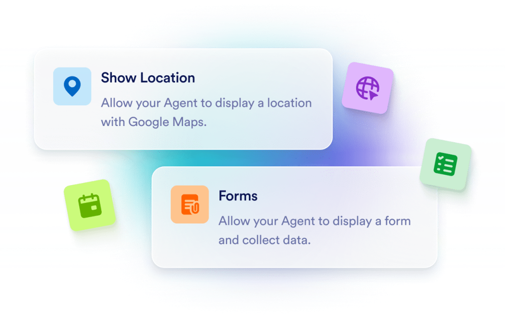 Chatbot tools for showing locations and collecting forms
