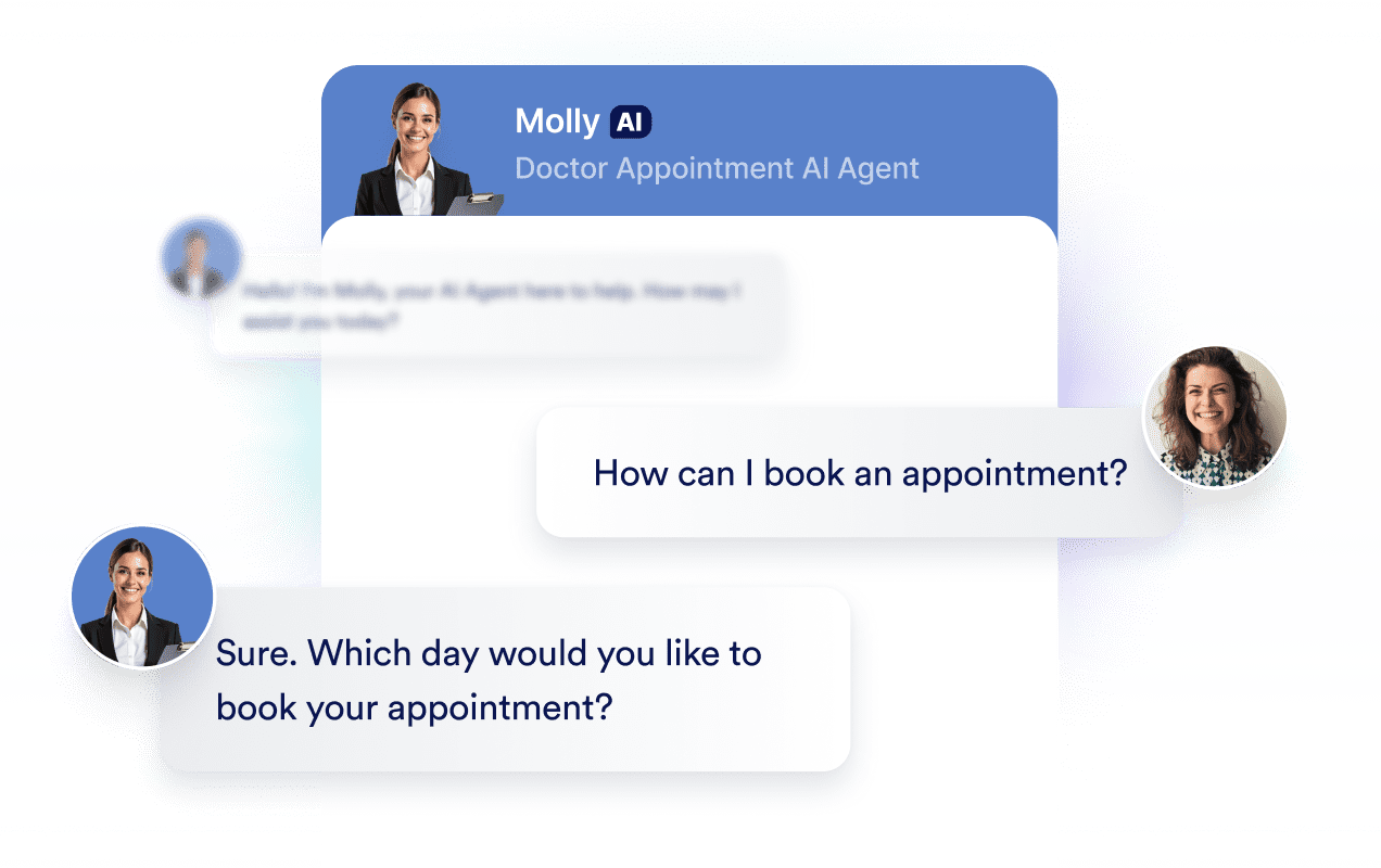 AI appointment chatbot handling patient booking questions