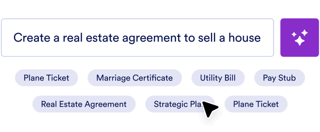 Enter a document prompt or choose a keyword