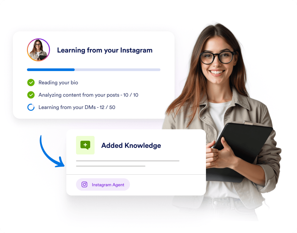 Instagram learning progress with added knowledge from account data