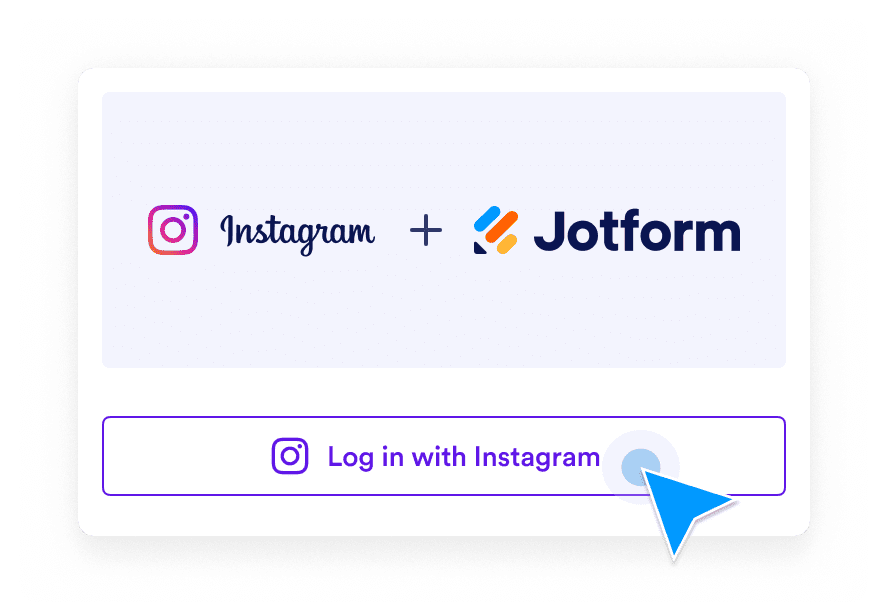 Instagram and Jotform integration with Instagram login button