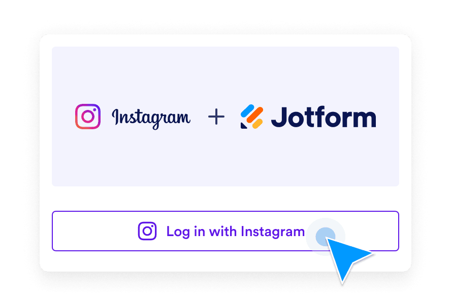 Instagram and Jotform integration with Instagram login button