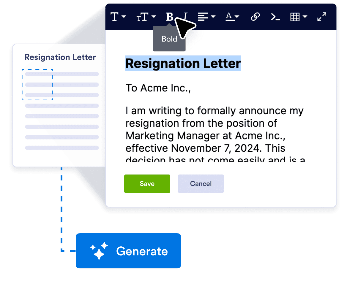 Generate, edit, and finalize
