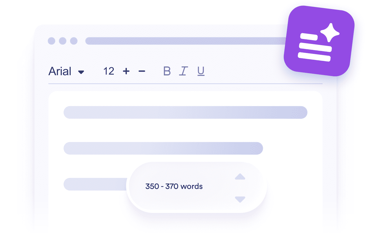 Text editor illustration that explains the ease of professional writing with the Sentence Expander Tool