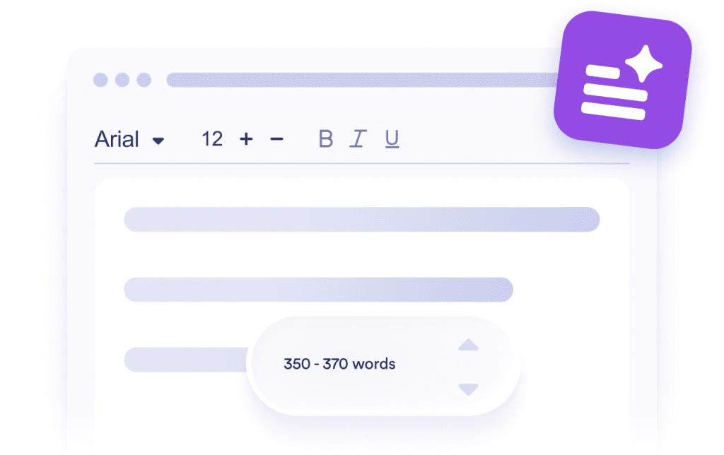 Text editor illustration that explains the ease of professional writing with the Sentence Expander Tool