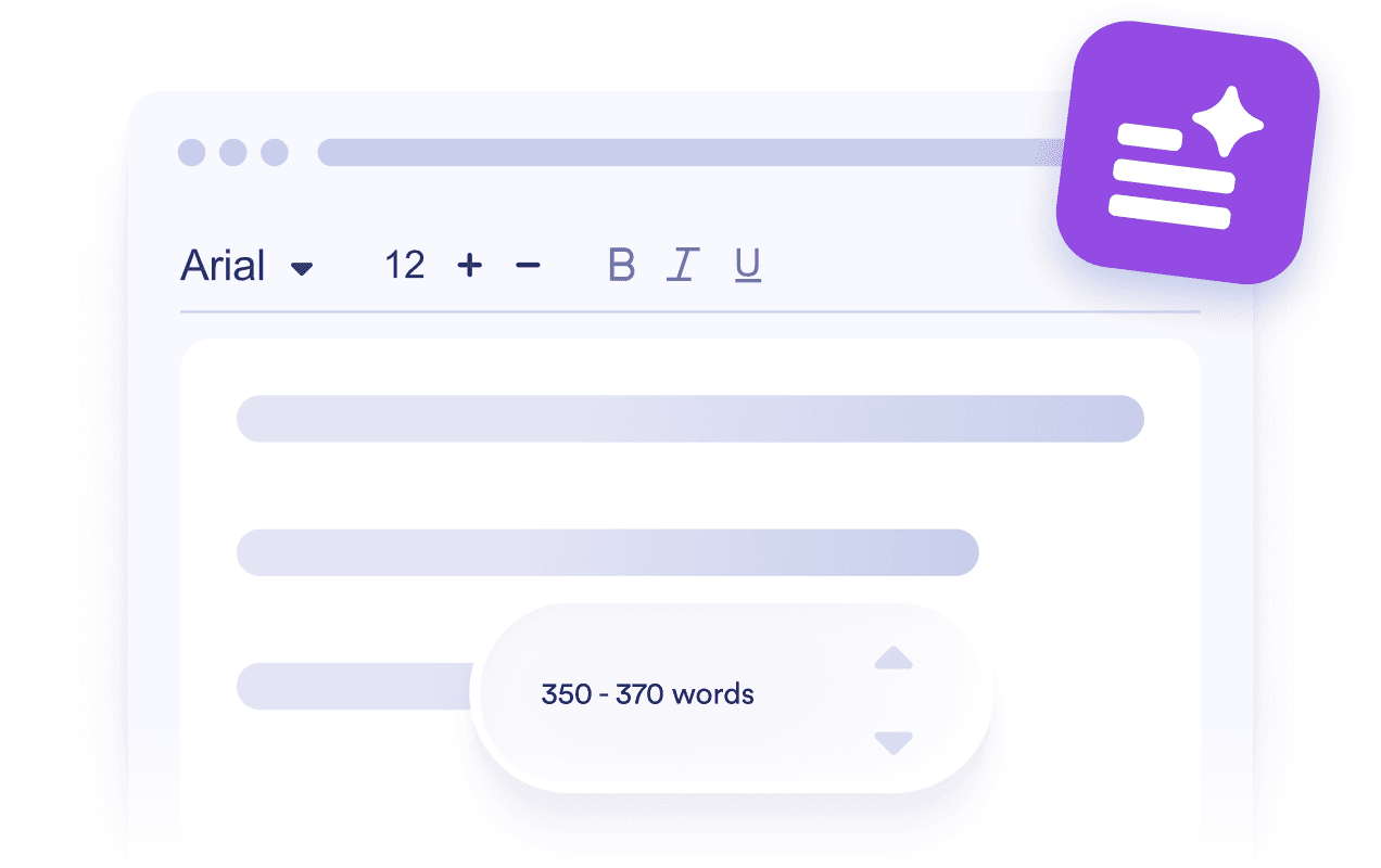 Text editor illustration that explains the ease of professional writing with the Sentence Expander Tool