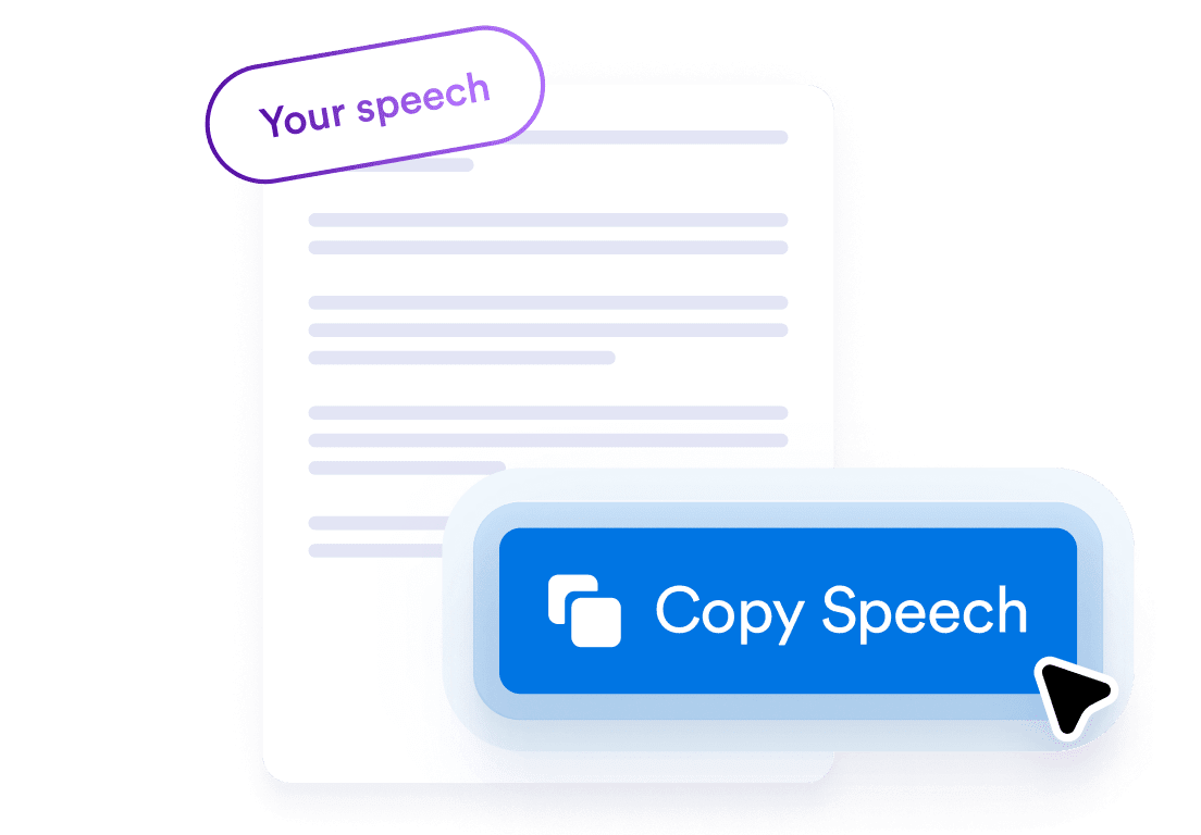 Copy or regenerate your speech