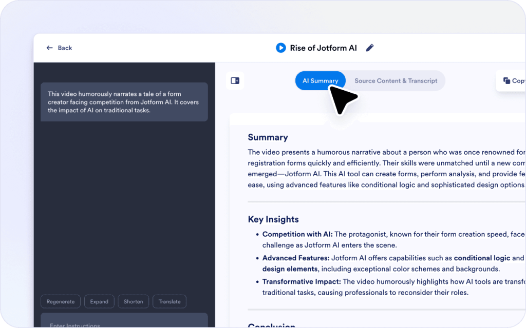 Use the transcript as a reference
