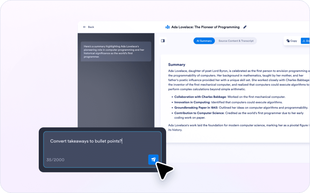 Turn the output into something reusable