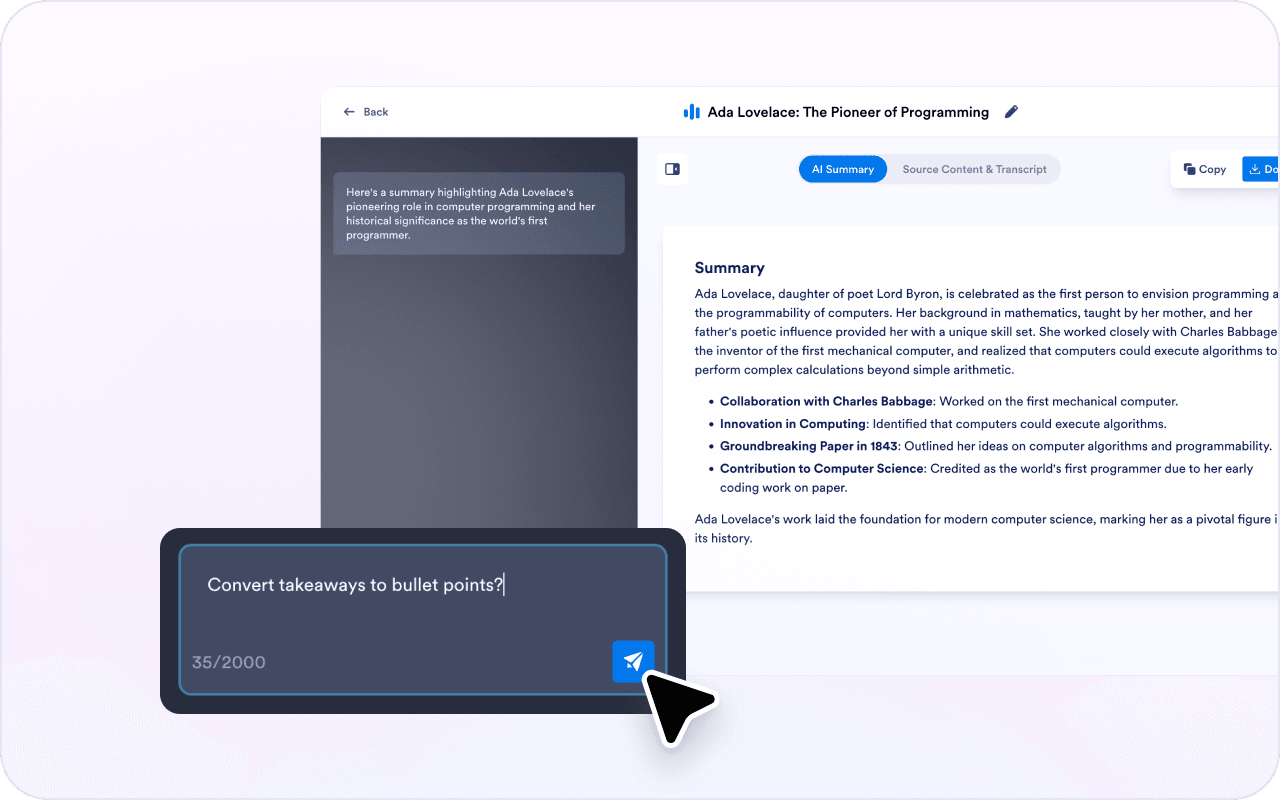 Turn the output into something reusable