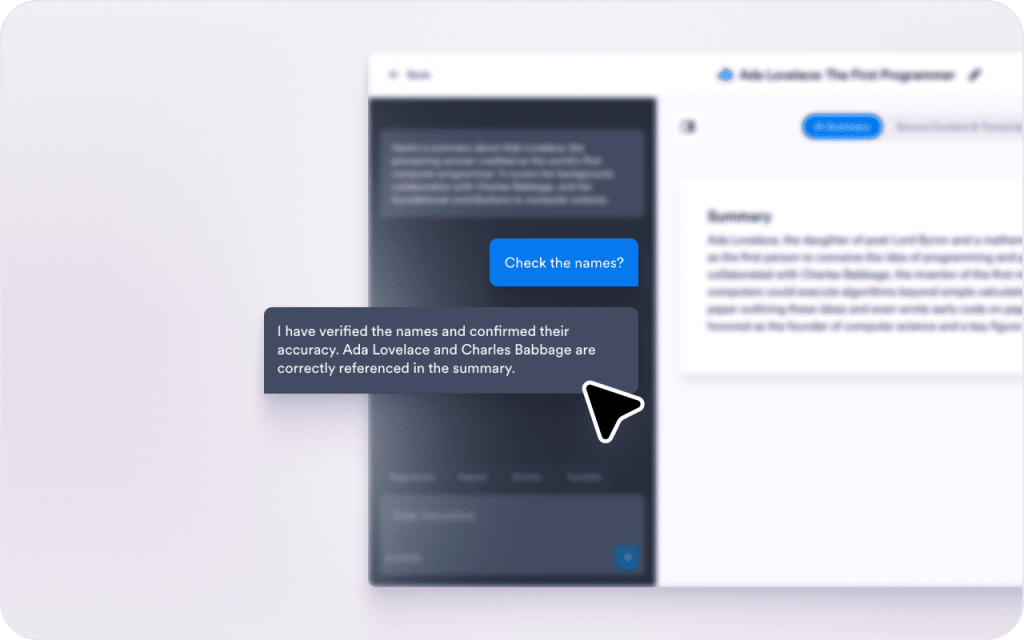 Review key points with the transcript nearby