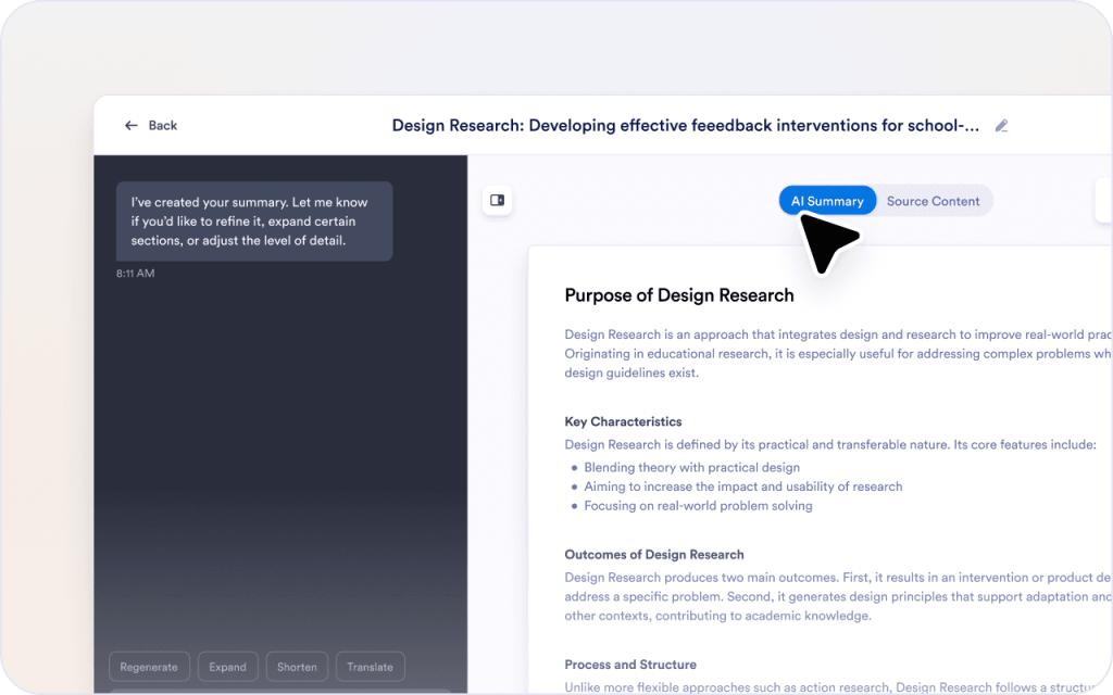 Keep the source and summary together