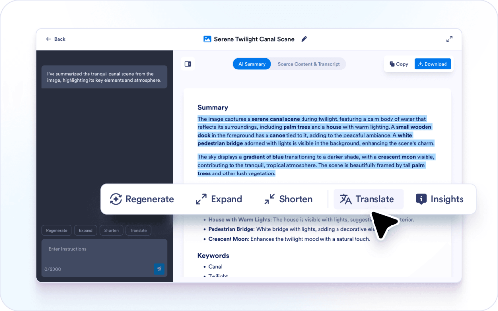 Rephrase or translate selected parts