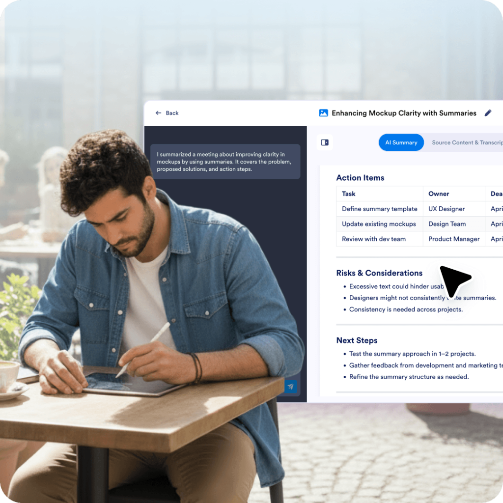 UI mockups and product screens