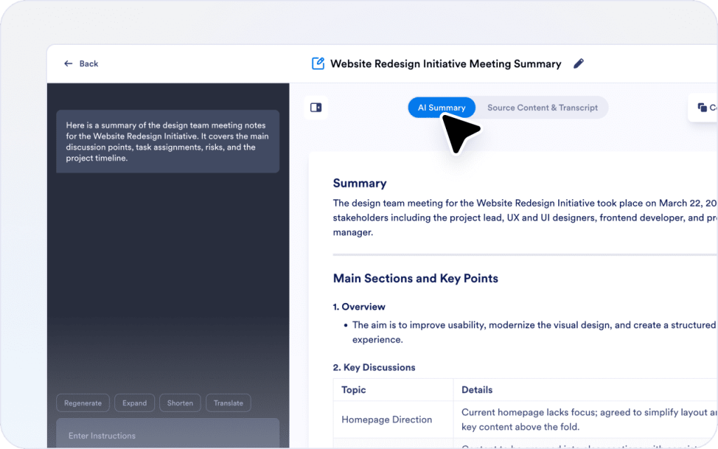 Clean up messy notes into clear takeaways