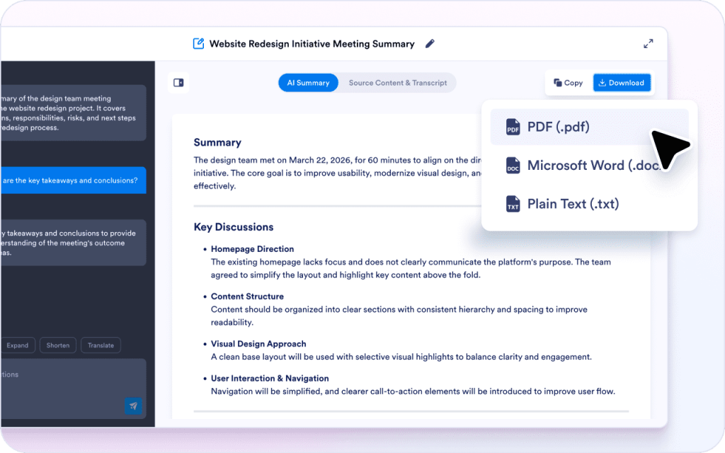 Turn notes into a shareable format