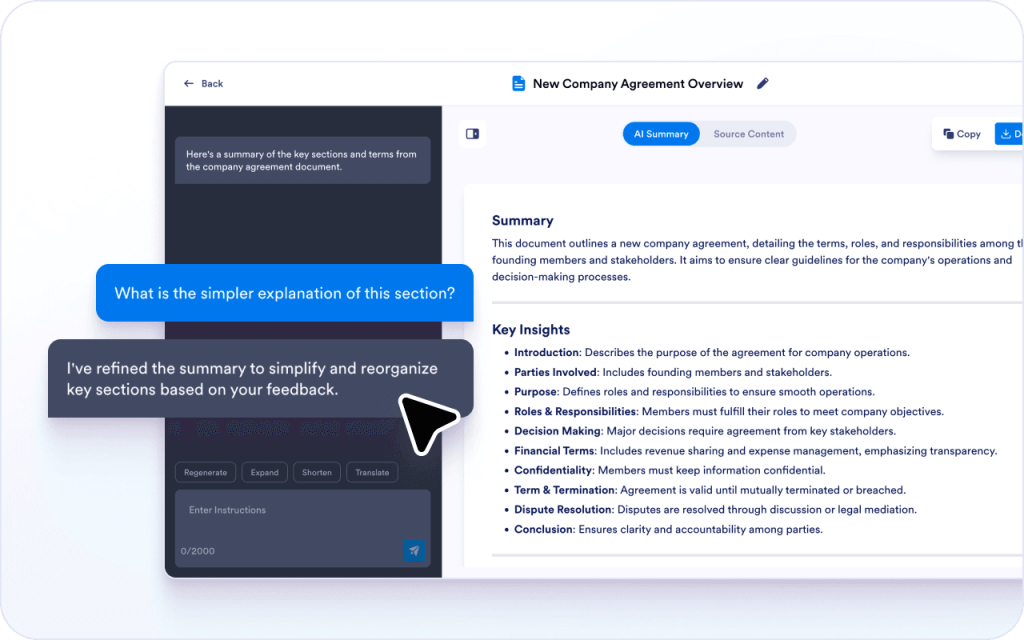 Ask questions while reviewing the PDF